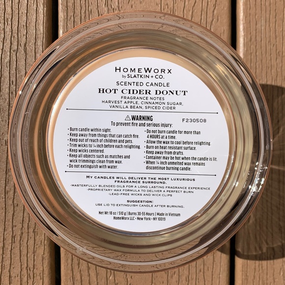 🆕HOT CIDER DONUT HARRY SLATKIN HOMEWORX 4 WICK 18oz CANDLE NWTS! - Picture 3 of 5